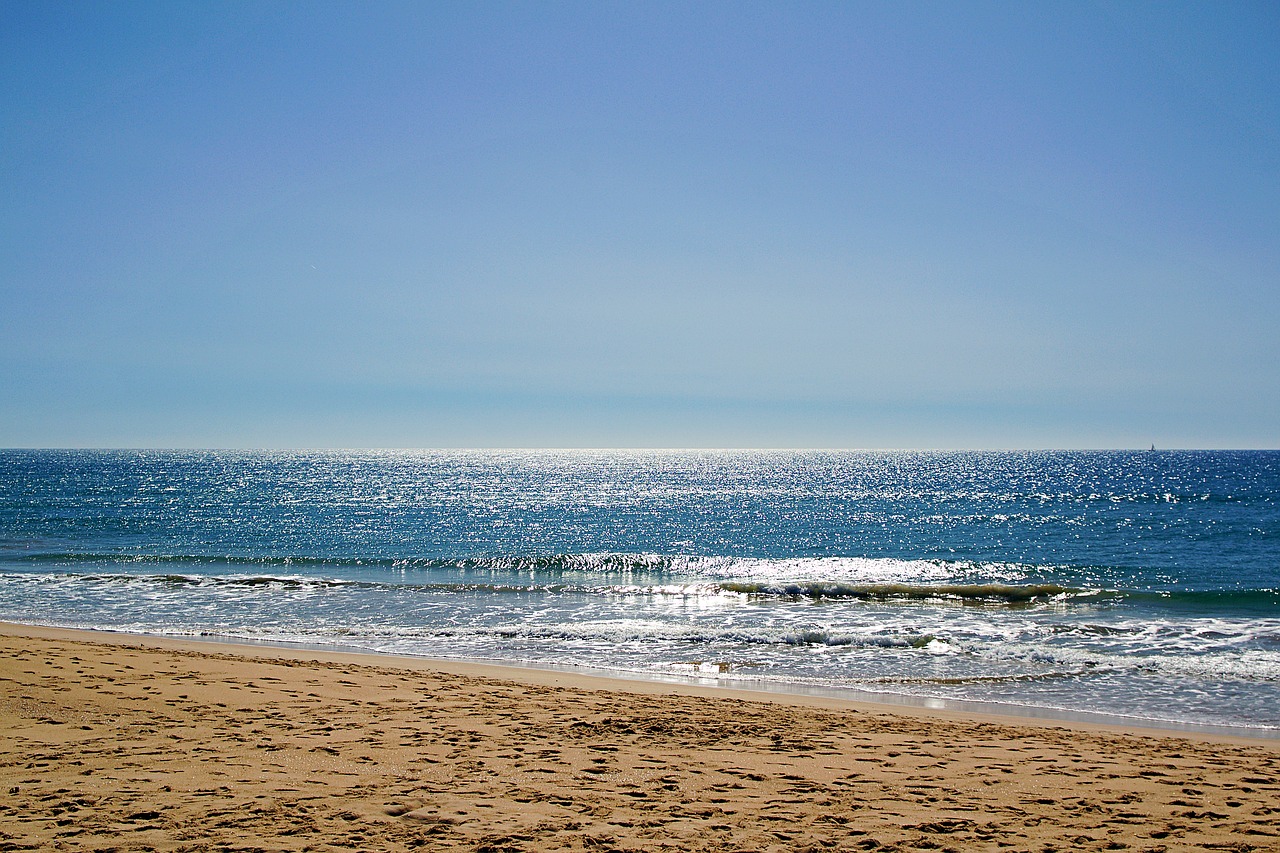Faro, Algarve, Portugal, Nuotaika, Dangus, Tuščias Paplūdimys Kraštovaizdis, Vanduo, Papludimys, Smėlis, Gamta