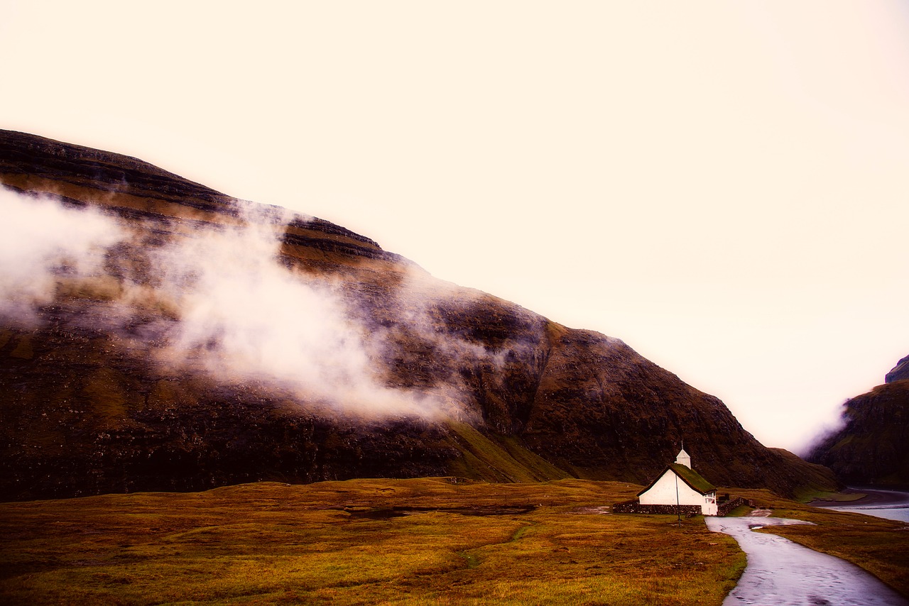 Farerų Salos, Saulėtekis, Rytas, Kraštovaizdis, Kalnai, Rūkas, Gamta, Lauke, Šalis, Kaimas