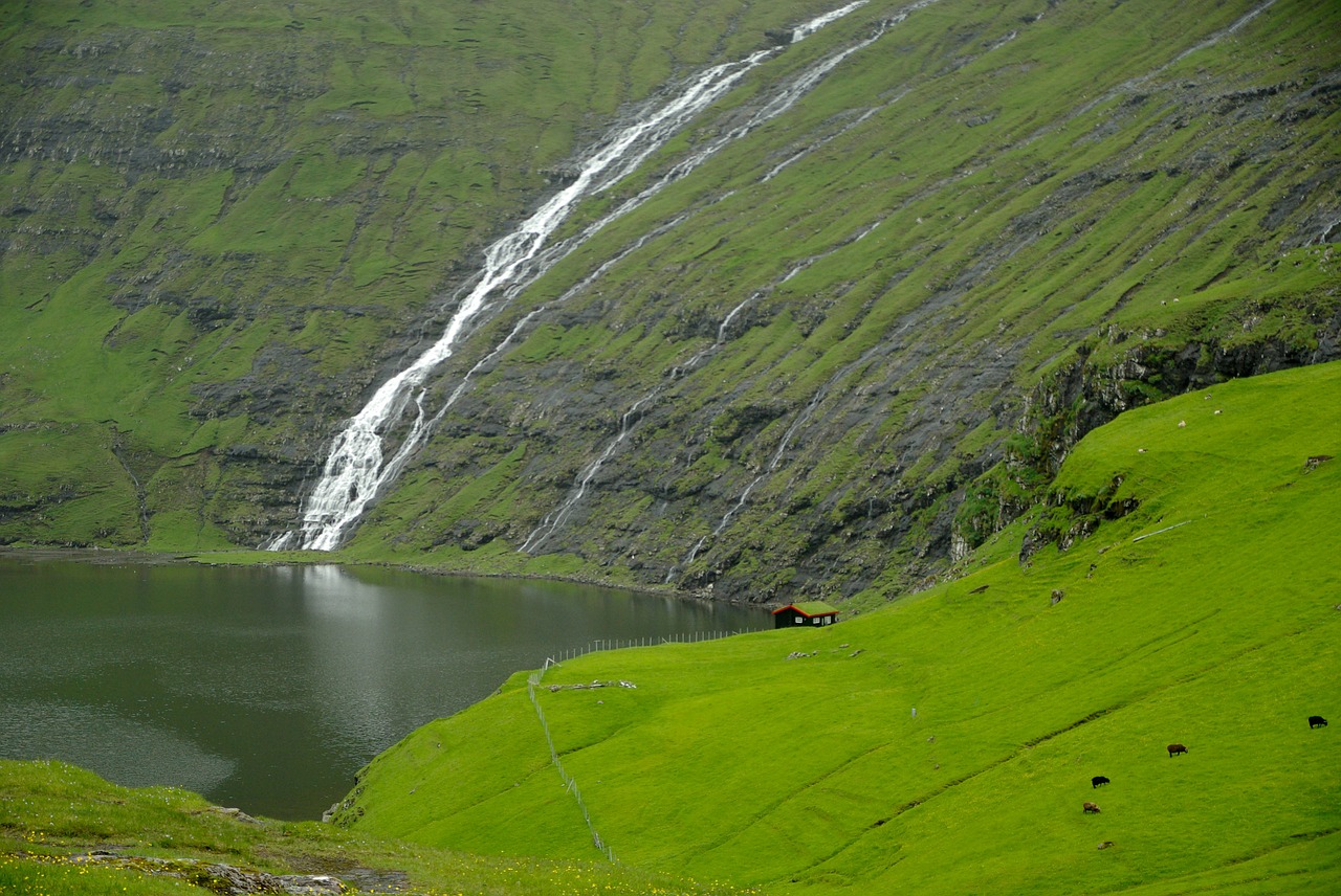 Farerų Salos, Saksun, Kaskados, Fjordas, Nemokamos Nuotraukos,  Nemokama Licenzija