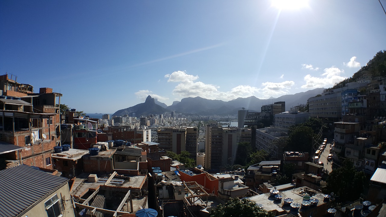 Favela, Cantagalo, Rio De Janeiro Upė, Rj, Kraštovaizdis, Dangus, Audinys, Panoramika, Horizontas, Cukraus Duona Kalnas