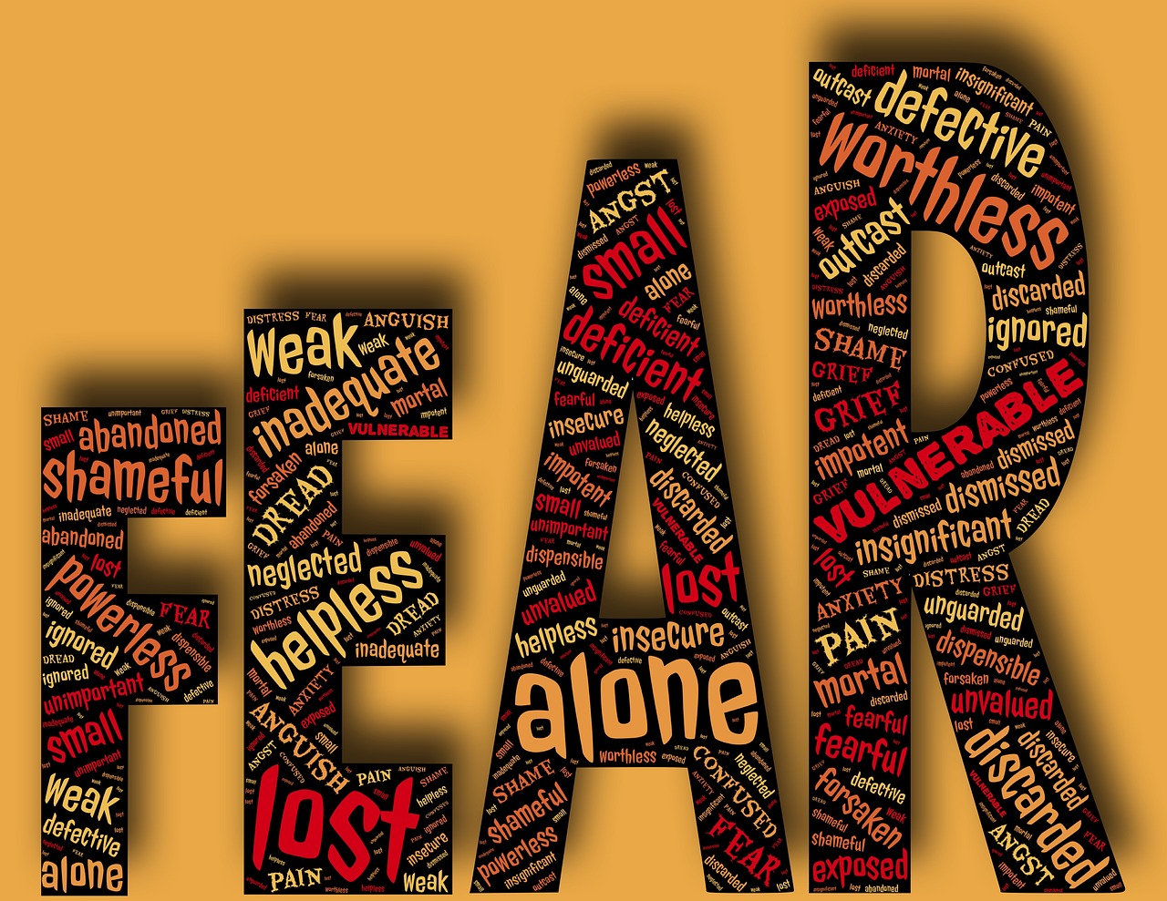Baimė, Emocija, Nerimas, Pažeidžiamumas, Poveikis, Baimė, Rūpestis, Sumišimas, Abejonių, Baimės