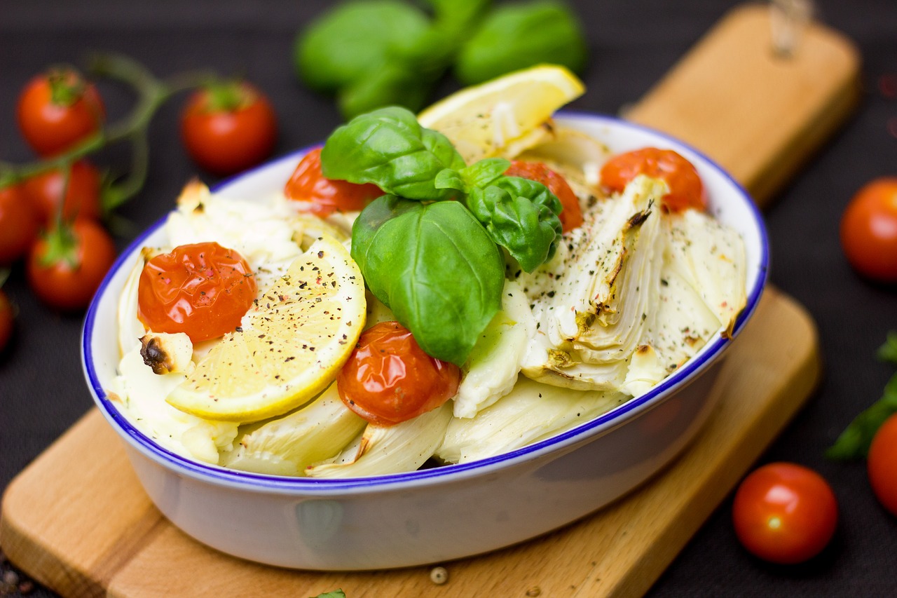 Pankolis, Daržovės, Krosnies Daržovių, Orkaitės Patiekalas, Bazilikas, Pomidorai, Kepti, Vegetariškas, Skanus, Maistas