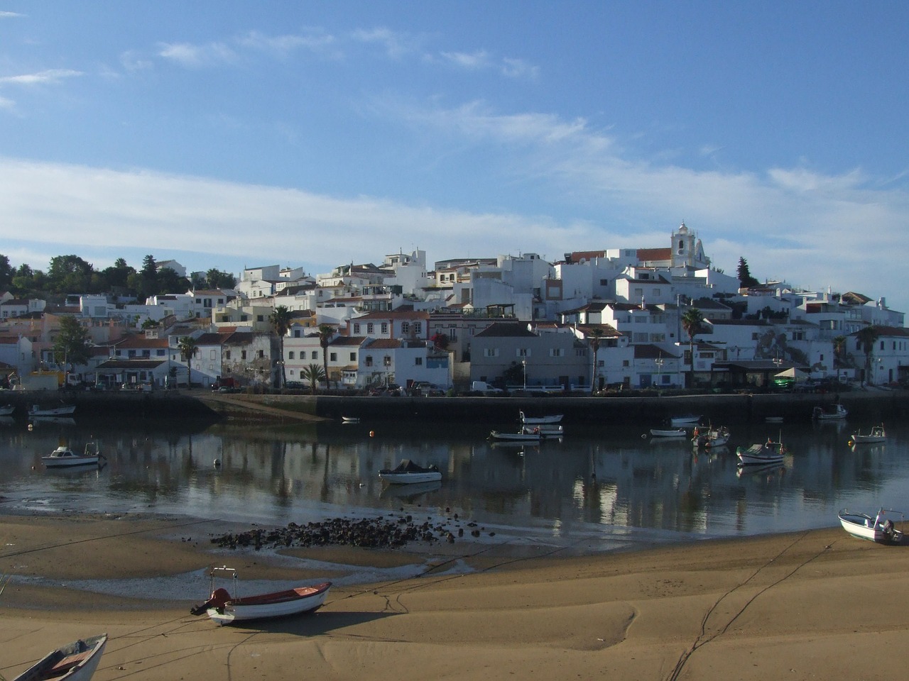 Ferragudo, Portugal, Kaimas, Vanduo, Turizmas, Algarve, Architektūra, Kelionė, Mėlynas, Miestas
