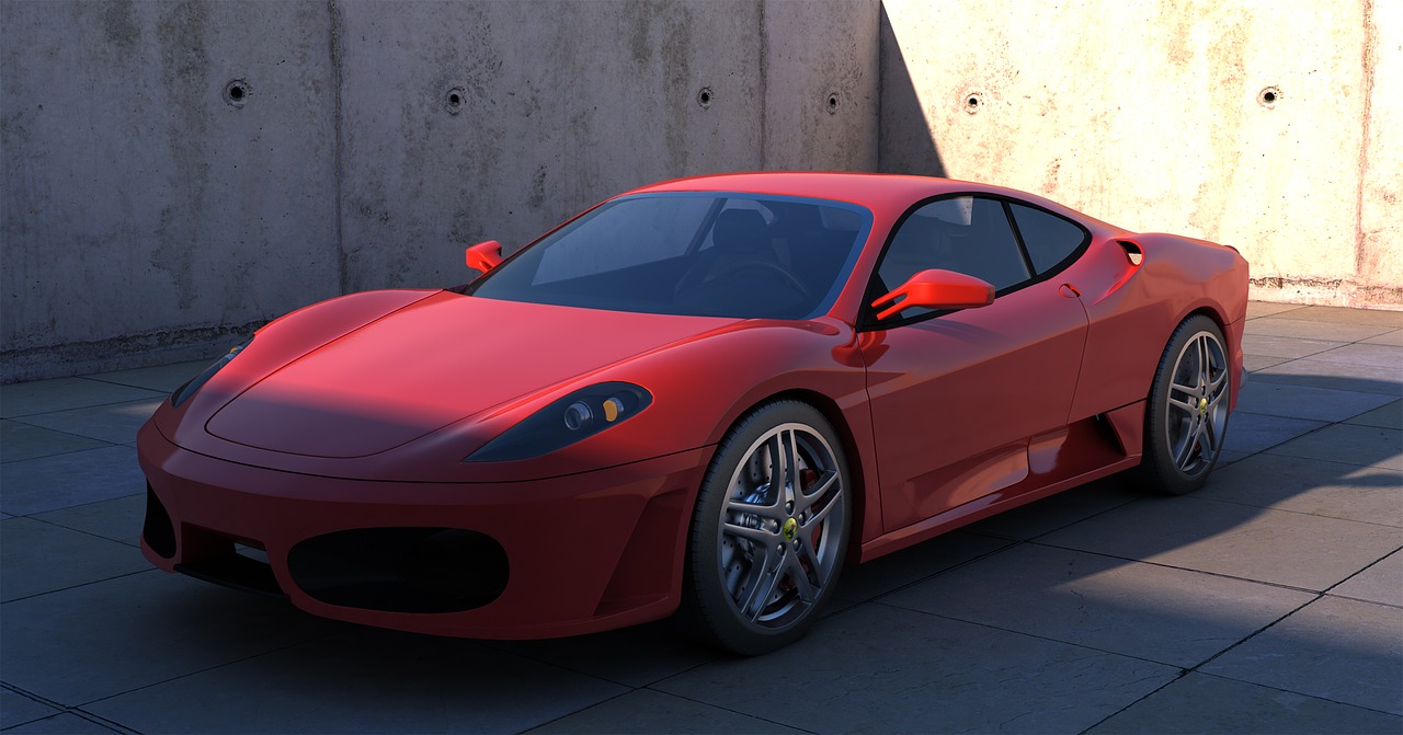 Ferrari, F430, Sportinė Mašina, Automatinis, Automobilis, Lenktyninis Automobilis, Kontūras, Metalinis, Saulės Atspindžiai, Šešėlis