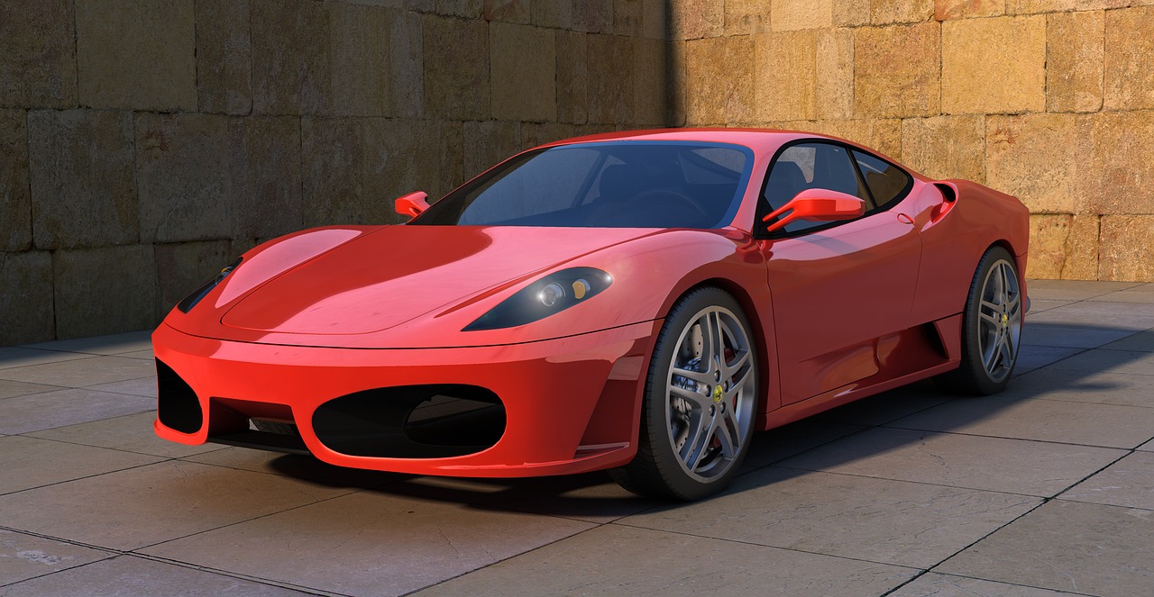 Ferrari, F430, Sportinė Mašina, Automatinis, Automobilis, Lenktyninis Automobilis, Kontūras, Metalinis, Saulės Atspindžiai, Šešėlis