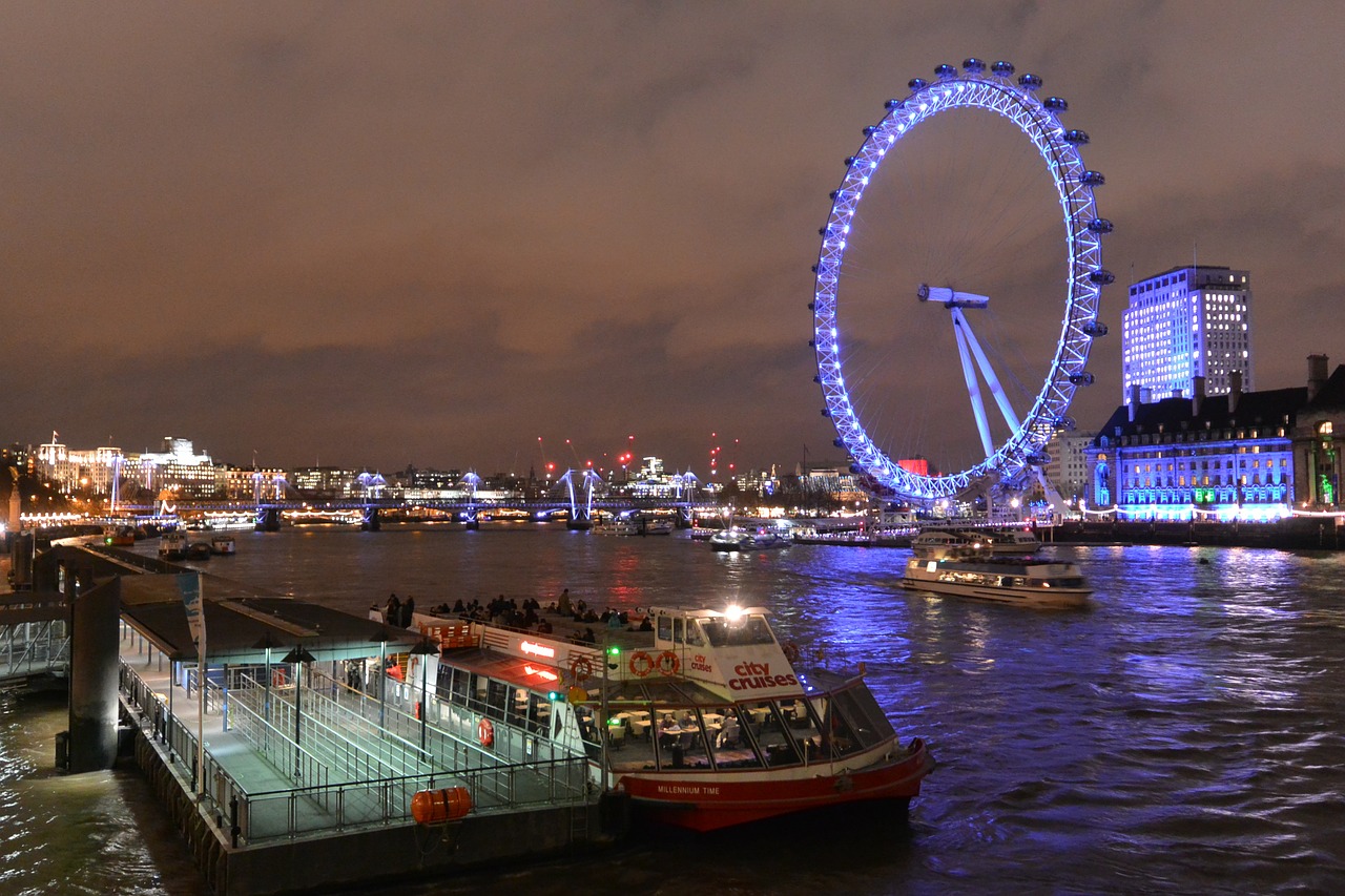 Ferris Ratas, Londono Akis, Ratas, Naktis, Temzės Upė, Londonas, Nemokamos Nuotraukos,  Nemokama Licenzija