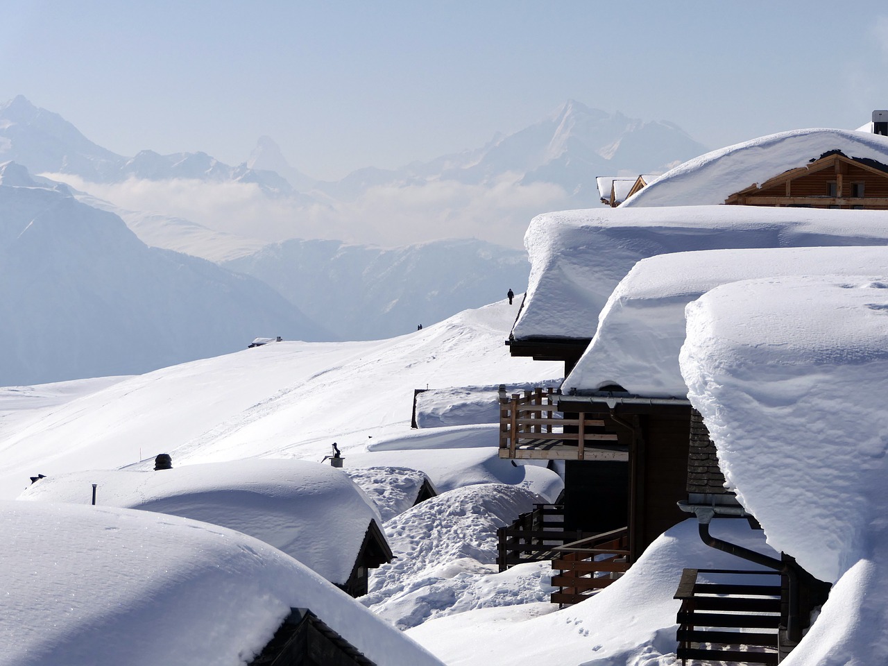 Fiescheralp,  Chalet,  Kalnas,  Sniegas,  Stogai,  Saulė,  Be Honoraro Mokesčio, Nemokamos Nuotraukos,  Nemokama Licenzija