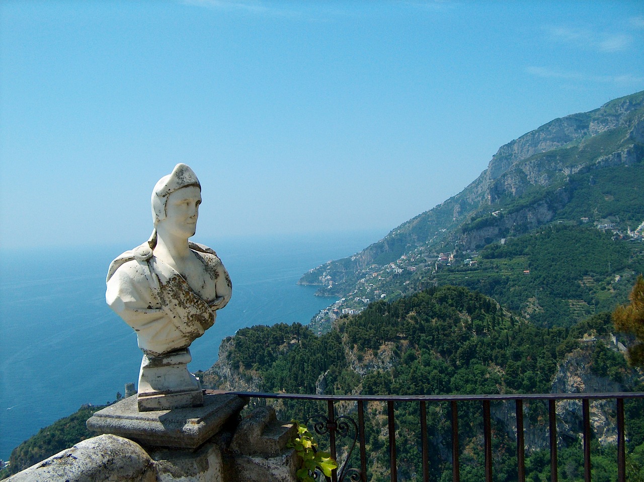 Figūra, Biustas, Vaizdas, Amalfi Pakrantė, Ravello, Vila Cimbrone, Italy, Nemokamos Nuotraukos,  Nemokama Licenzija