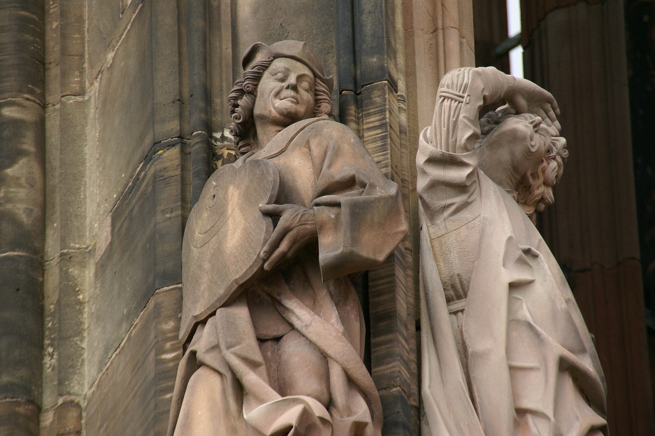 Skaičiai, Statulos, Katedra, Strasbourg, Akmuo, France, Notre, Dame, Skulptūra, Kultūra