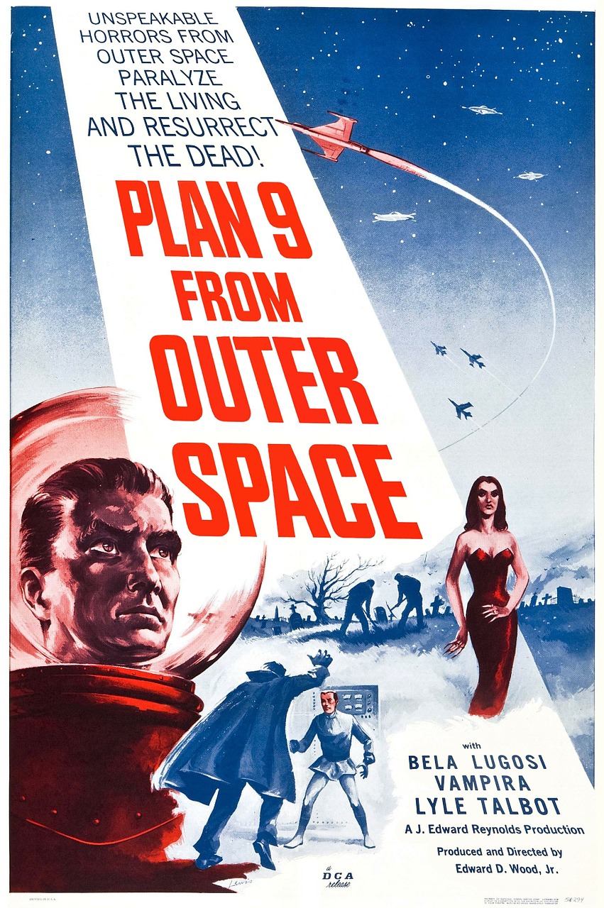 Kino Plakatas, Vaidybinis Filmas, Planą 9 Iš Kosmoso, 1959, Ed Mediena, Nemokamos Nuotraukos,  Nemokama Licenzija