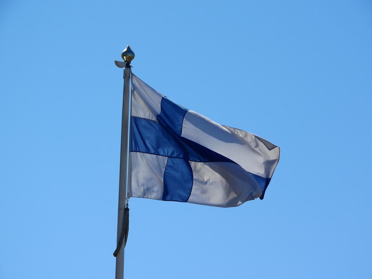 Finland, Suomių Vėliava, Siniristilippu, Mėlynas Kryžius, Nemokamos Nuotraukos,  Nemokama Licenzija