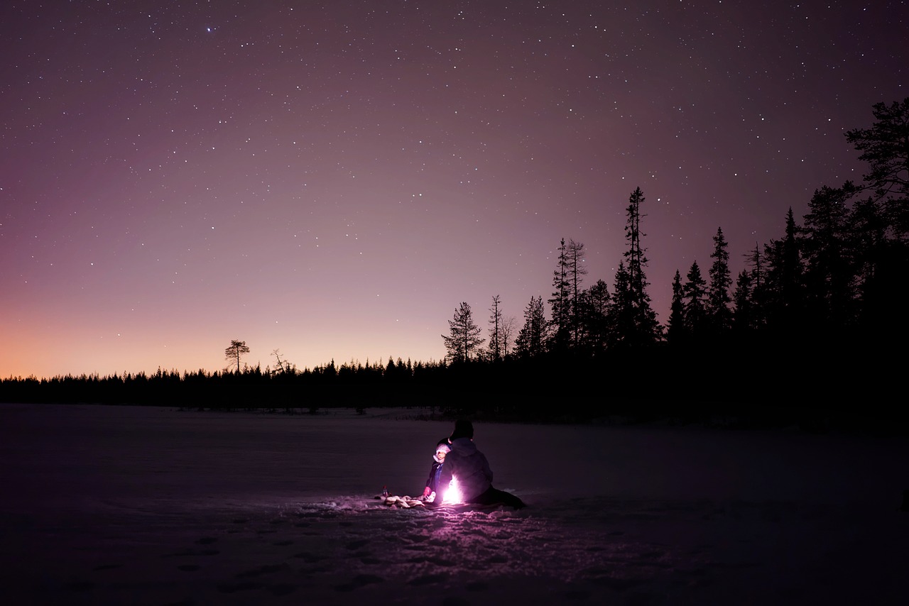 Finland, Žvaigždės, Dangus, Naktis, Vakaras, Kraštovaizdis, Miškas, Medžiai, Miškai, Ežeras