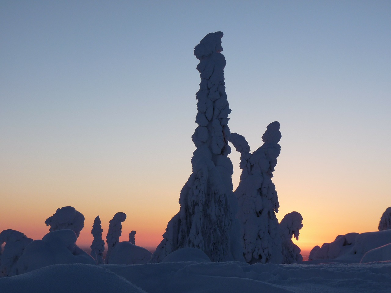 Finland, Sniegas, Laplandas, Sniego Kraštovaizdis, Besileidžianti Saulė, Nemokamos Nuotraukos,  Nemokama Licenzija