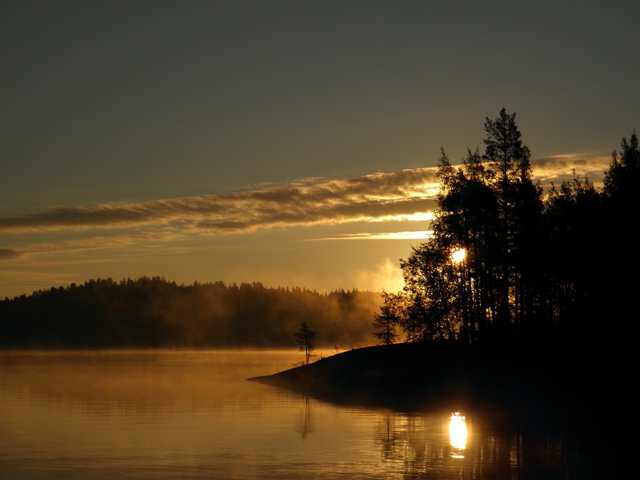 Suomių, Savonlinna, Saimaa, Dangus, Vanduo, Gamta, Ežeras Finlande, Saulė, Archipelagas, Ežeras