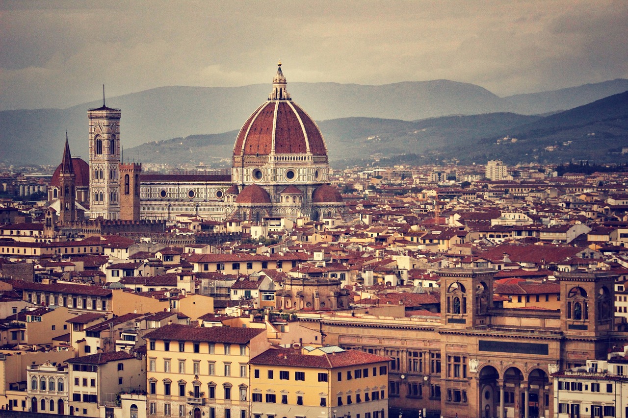 Firenze, Il Duomo, Katedra, Miesto Panorama, Italy, Stogai, Miestas, Pastatas, Architektūra, Bažnyčia