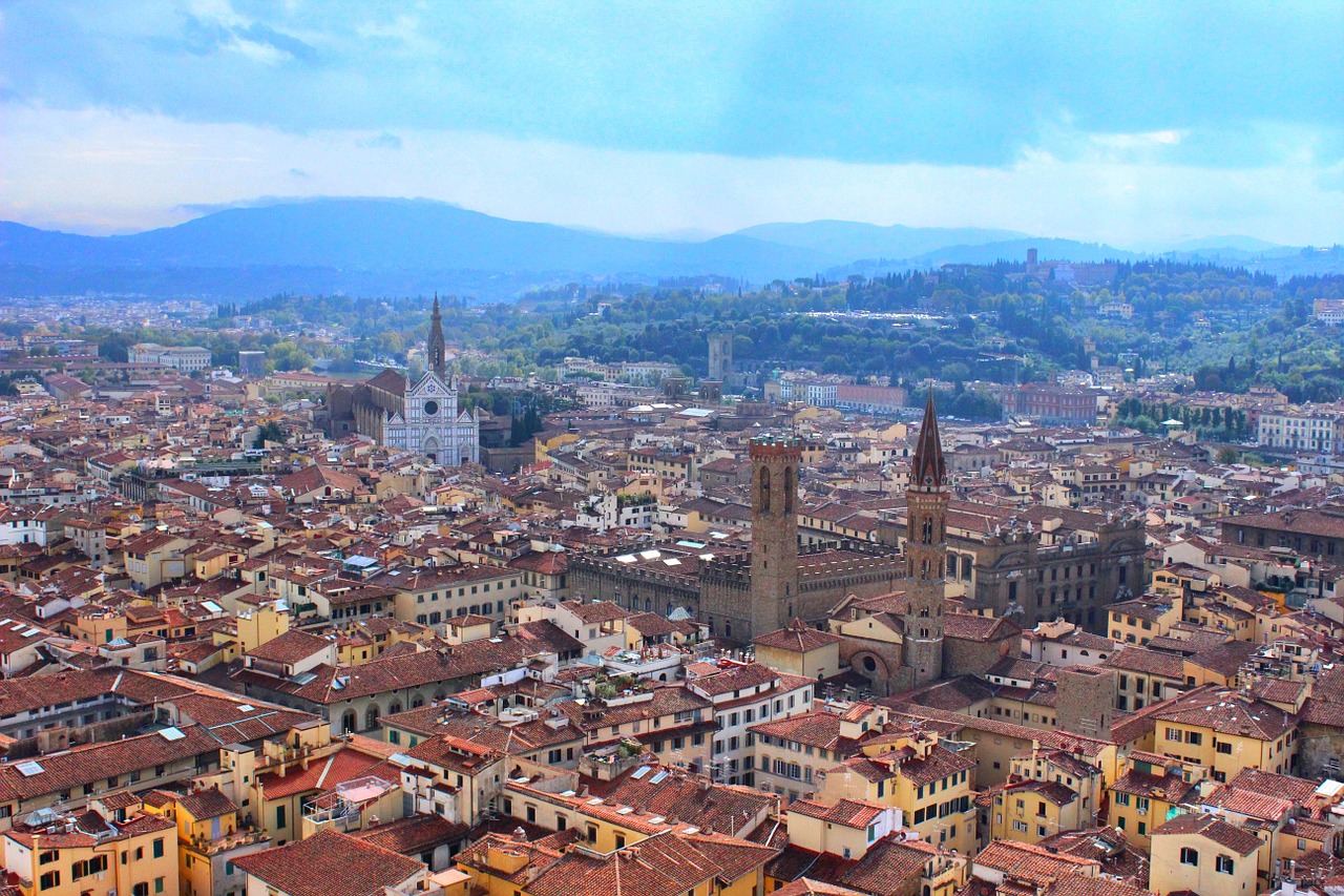 Firenze, Florencija, Miesto Panorama, Italy, Ispanų, Architektūra, Istorinis, Kraštovaizdis, Miestas, Europa