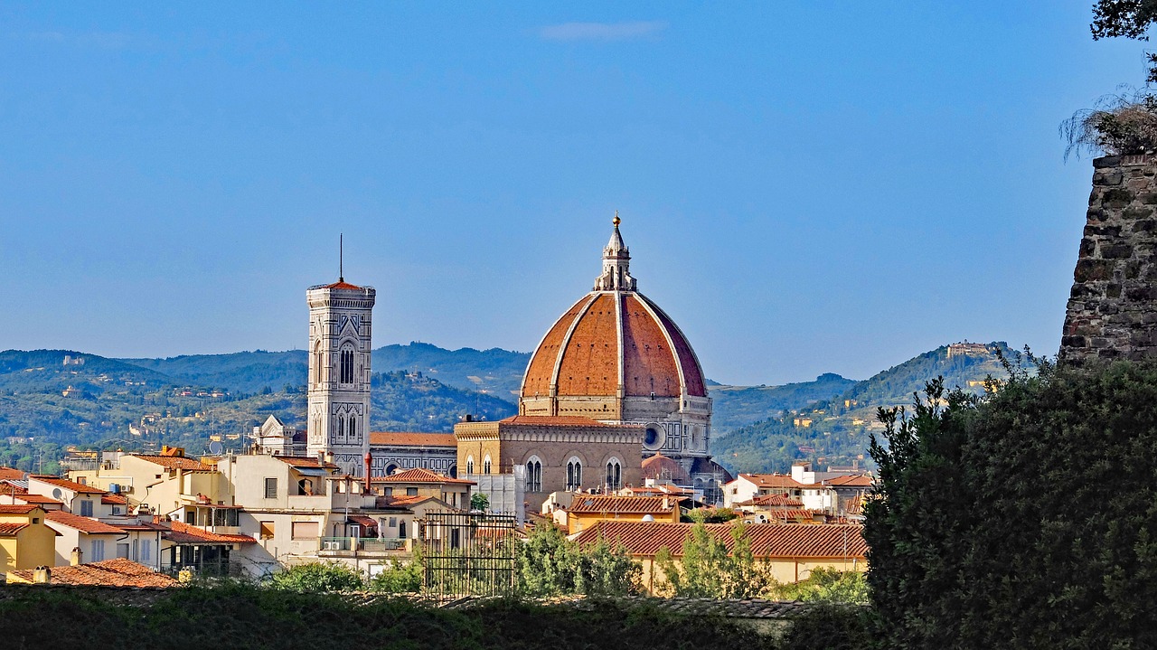 Firenze, Florencija, Italy, Toskana, Ispanų, Architektūra, Duomo, Kupolas, Panorama, Nemokamos Nuotraukos