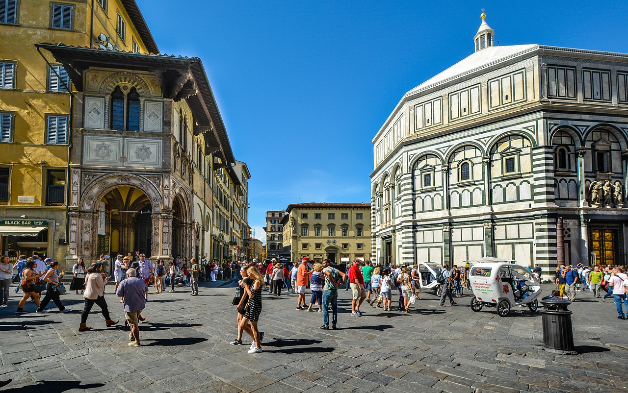 Firenze, Duomo, Baptistai, Piazza, Italy, Florencija, Turistai, Kvadratas, Kelionė, Vasara