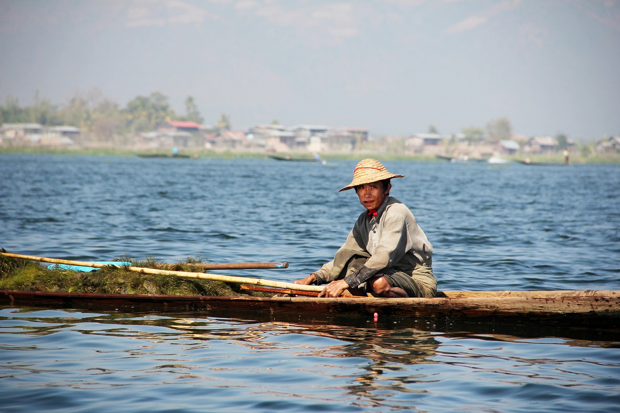 Fischer, Vienkartiniai Megztiniai, Inle Ežeras, Ežero Inle, Inlesee, Mianmaras, Žuvis, Irklavimas, Bambuko Krepšelis, Burma