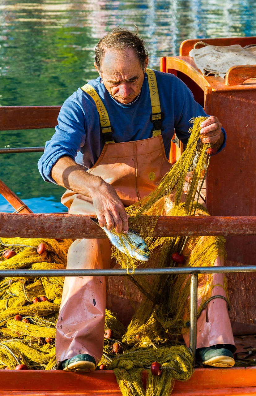 Žvejys, Darbas, Sivota, Graikija, Vyras, Darbo, Gaudyti, Žuvis, Neto, Jūrų