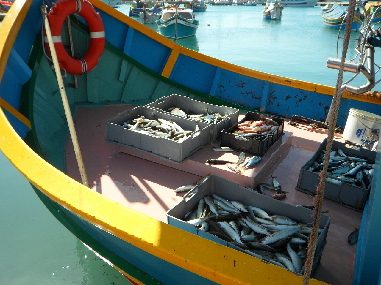 Žvejyba, Uostas, Malta, Marsaxlokk, Fischer, Fang, Žuvis, Sugauti Žuvį, Boot, Žvejybos Laivas