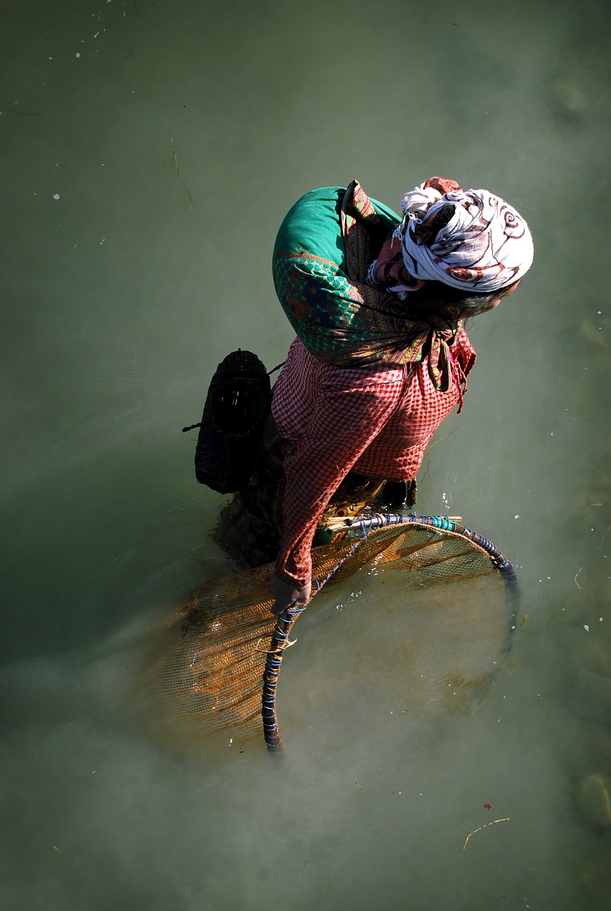 Žvejyba, Moterys, Nepalas, Upė, Tinklas, Skurdas, Vanduo, Gamta, Gėlo Vandens Žuvys, Žuvis