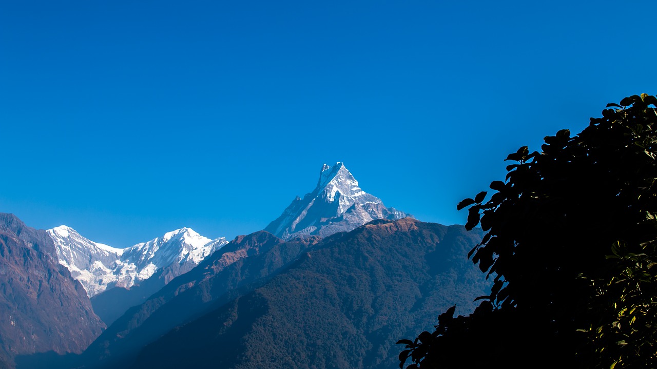 Fishtail, Kalnas, Himalajus, Nepalas, Gamta, Dangus, Kraštovaizdis, Piko, Annapurna, Kelionė