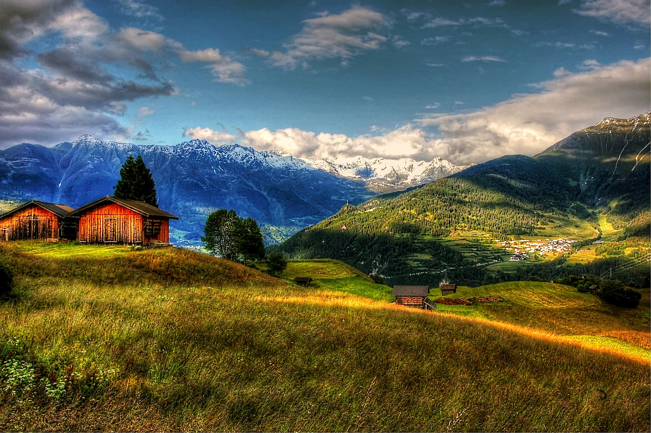 Fiss, Austria, Kalnai, Gamta, Tyrol, Perspektyva, Serfaus-Fiss-Ladis, Kraštovaizdis, Vasara, Panorama