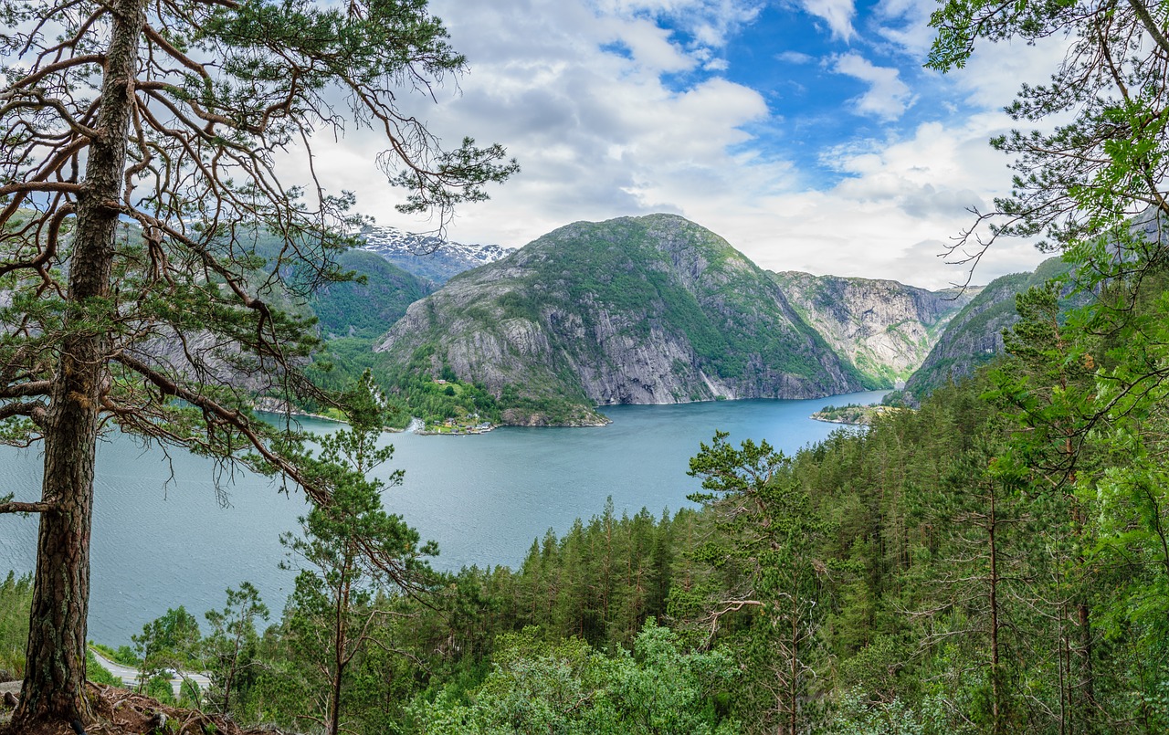 Fjordas, Kraštovaizdis, Norvegija, Gamta, Vanduo, Skandinavija, Kalnai, Panorama, Ilgas Kaulas, Nemokamos Nuotraukos