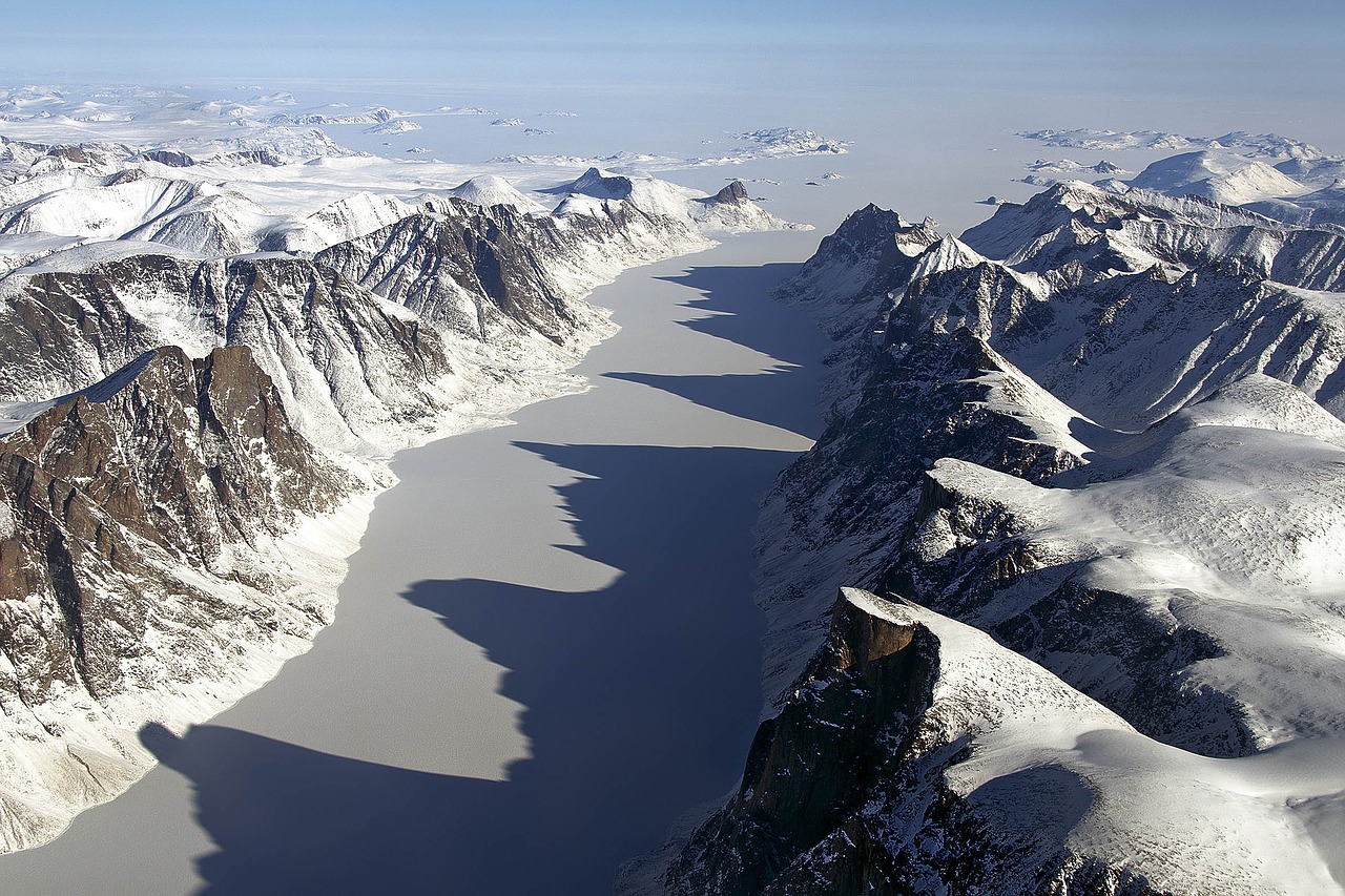Fjordas, Ledas, Padengtas, Baffin Sala, Kraštovaizdis, Sniegas, Vaizdingas, Šaltas, Lauke, Smailės