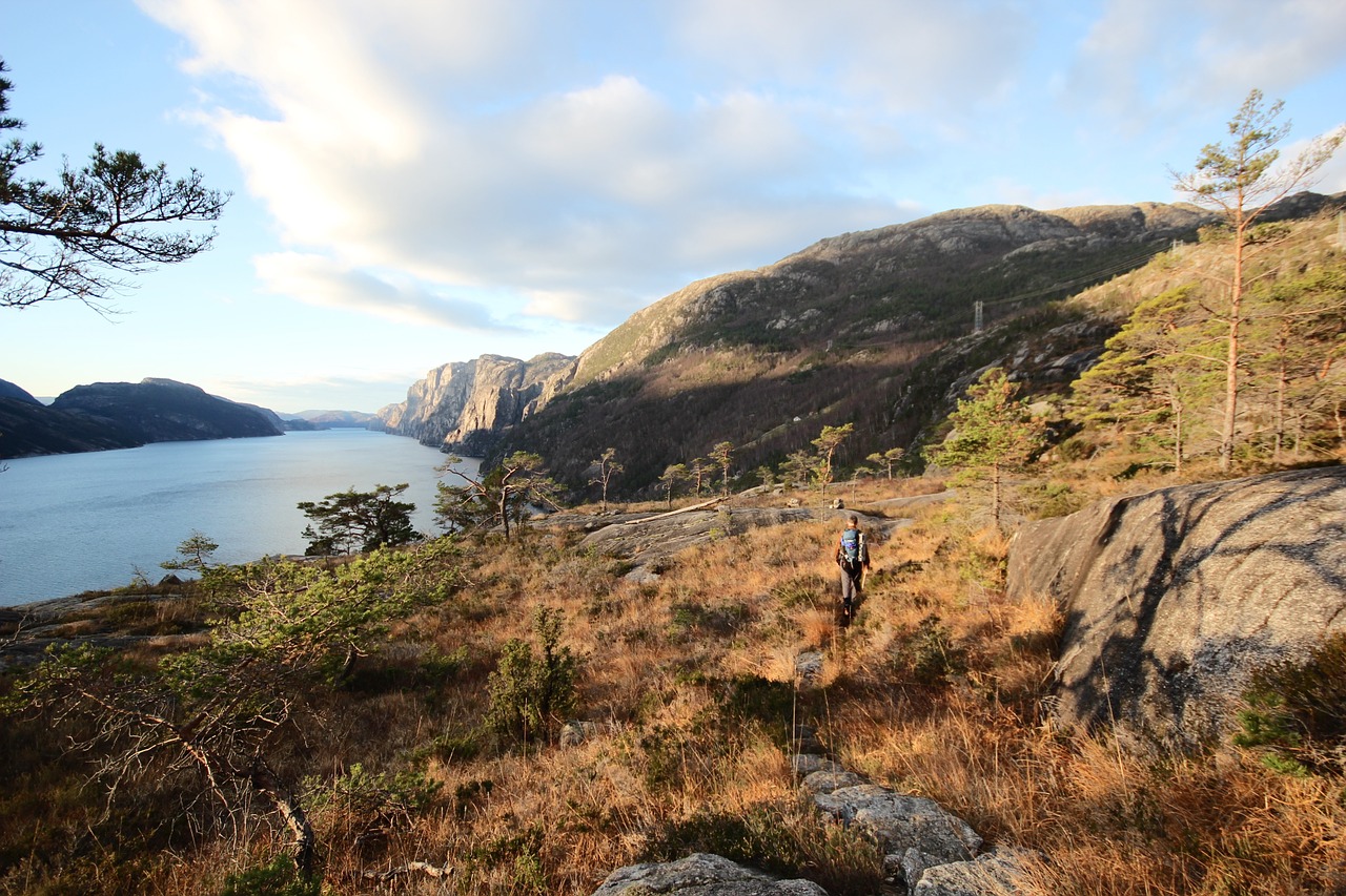 Fjordas, Kalnas, Pobūdis, Ruduo, Žygiai, Kraštovaizdis, Norvegija, Lysefjorden, Nemokamos Nuotraukos,  Nemokama Licenzija