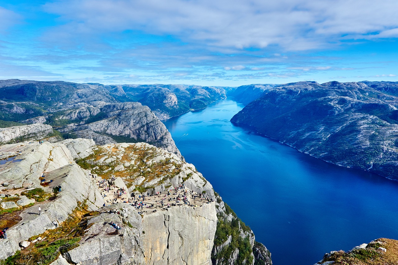 Fjordas, Norvegija, Vanduo, Kranto, Krantas, Akmenys, Kalnai, Vaizdas, Panorama, Gamta