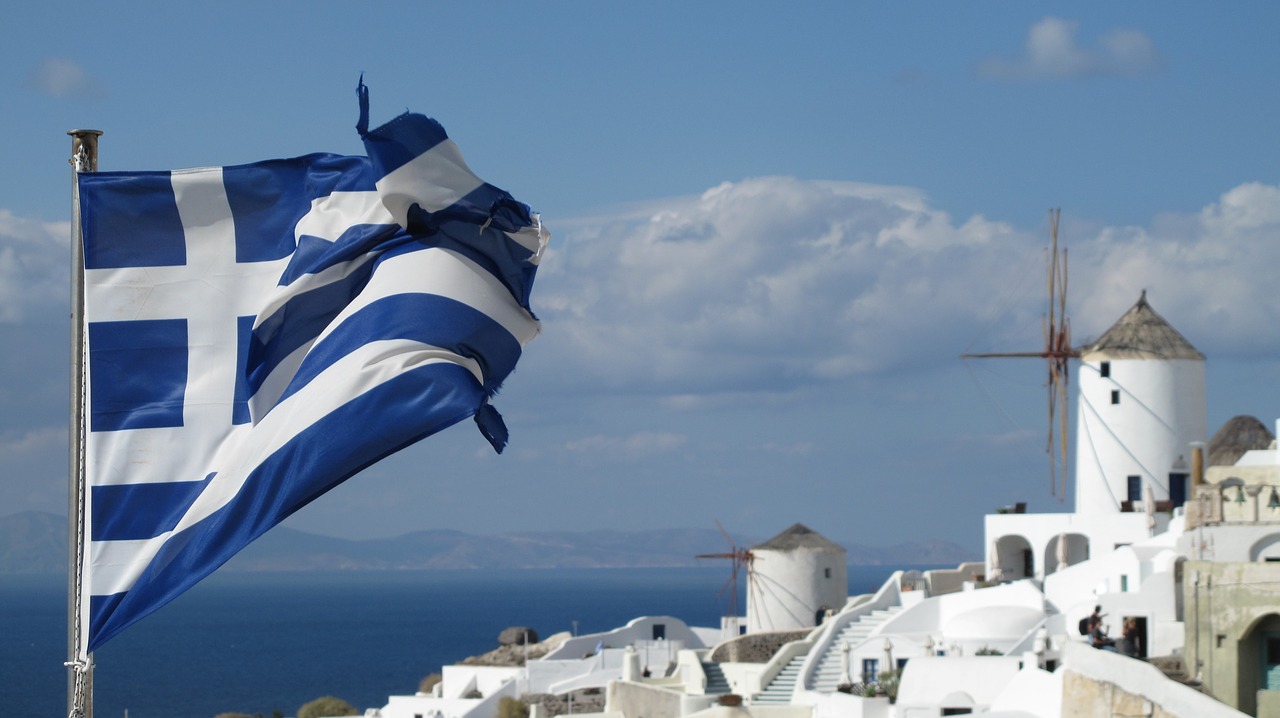 Vėliava, Graikija, Santorini, Nemokamos Nuotraukos,  Nemokama Licenzija