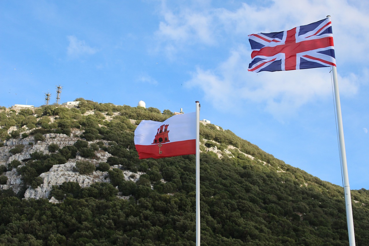 Vėliavos, Anglija, Gibraltaras, Rokas, Nemokamos Nuotraukos,  Nemokama Licenzija