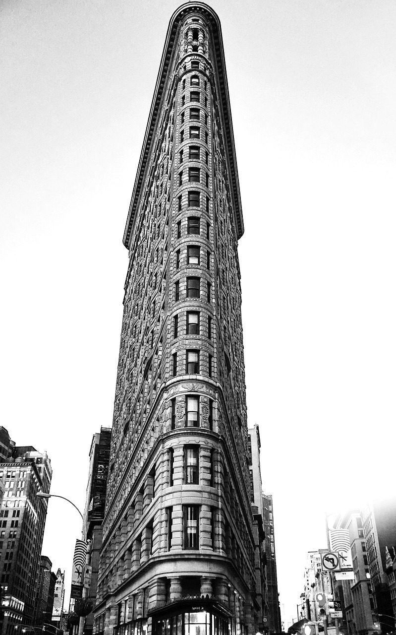 Flatiron Pastatas, Ny, Nyc, Niujorkas, Usa, Manhatanas, Dangoraižis, Panorama, Pastatas, Kosmopolitinis Miestas