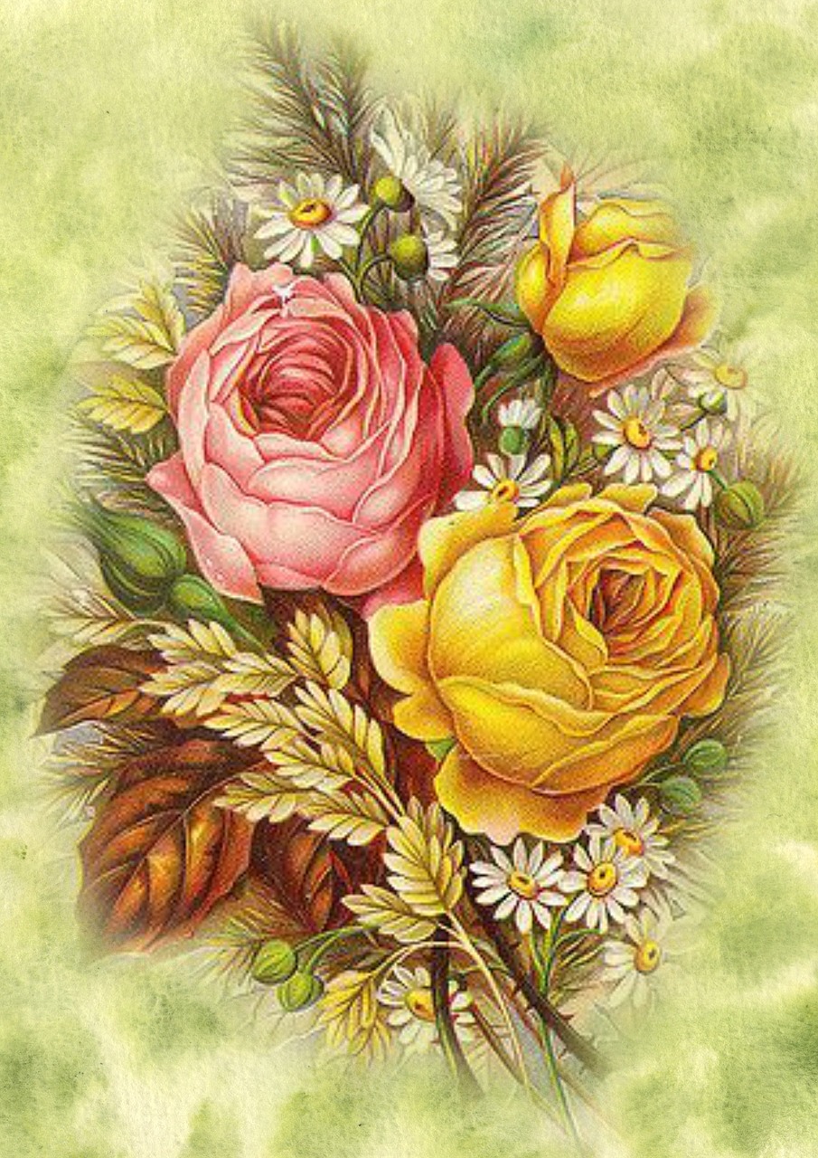 Gėlių, Vintage, Dizainas, Rožės, Augalas, Gamta, Gėlė, Derliaus Gėlių, Apdaila, Dekoratyvinis