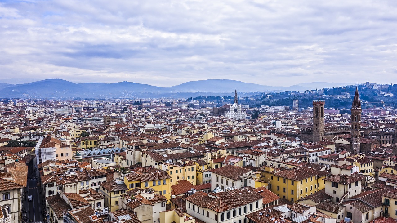 Florencija, Miesto Panorama, Miestas, Namai, Bažnyčia, Pastatas, Italy, Kraštovaizdis, Stogai, Turizmas