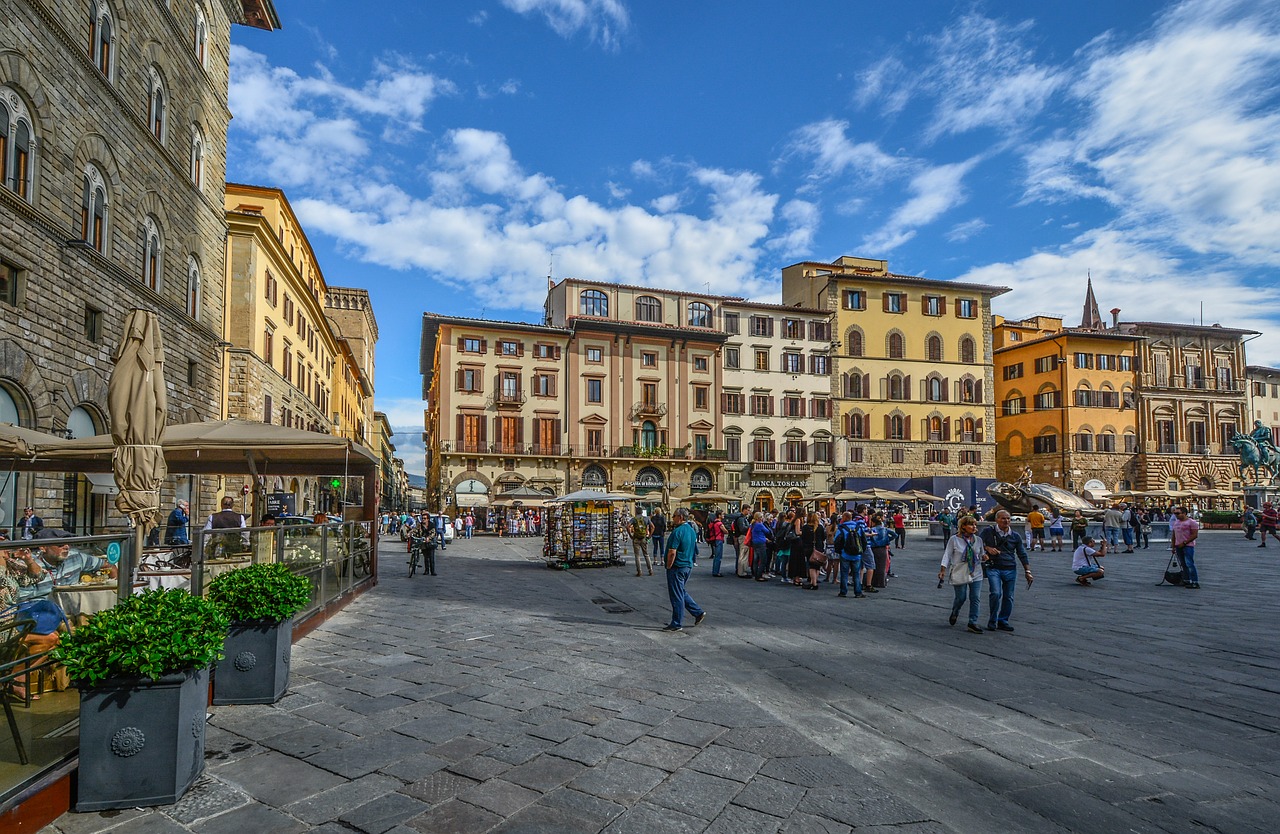 Florencija, Italy, Piazza, Kavinė, Ispanų, Renesansas, Architektūra, Miestas, Europa, Toskana