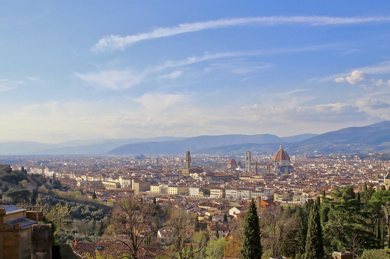 Florencija,  San Miniato,  Dangus,  Mėlyna,  Toskana,  Bazilika,  Katedra,  Architektūra,  Vista,  Kraštovaizdis