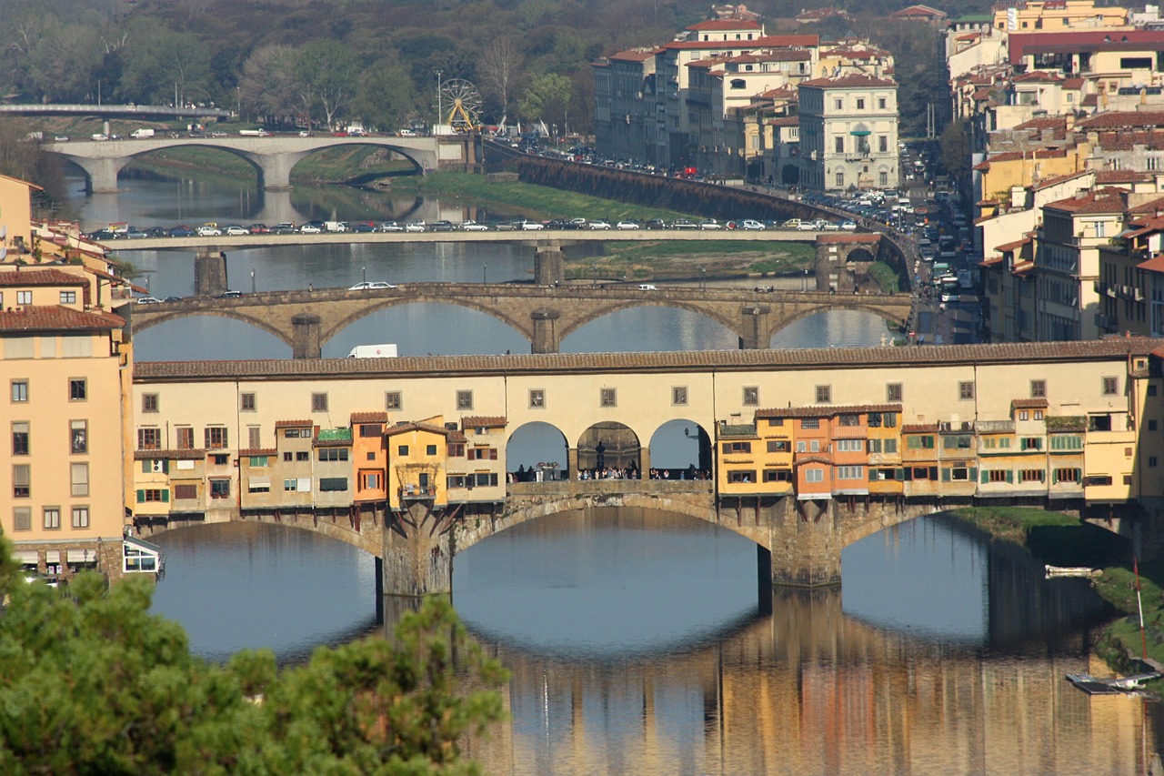 Florencija, Ponte Vecchio, Kraštovaizdis, Arno, Toskana, Nemokamos Nuotraukos,  Nemokama Licenzija