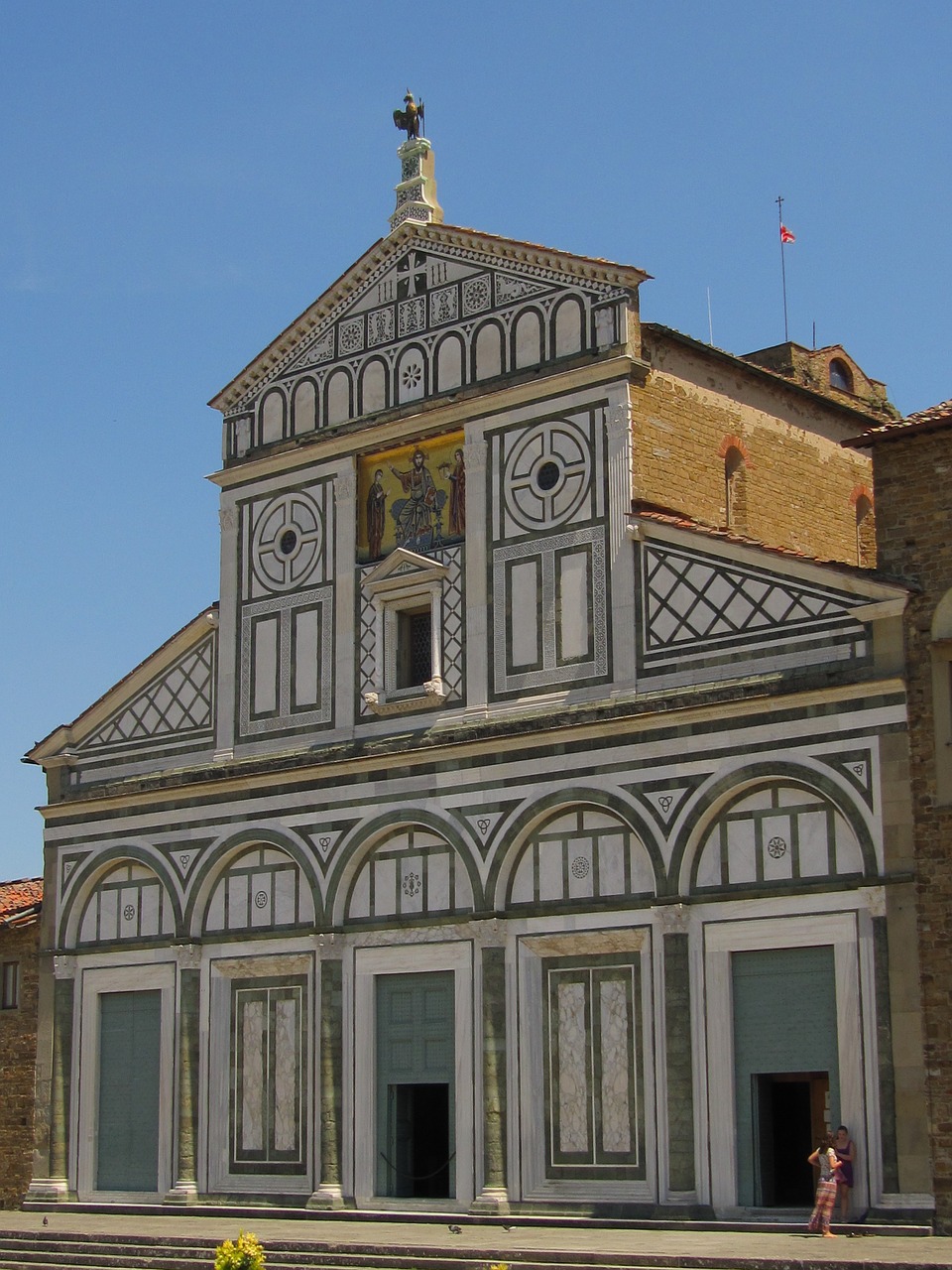 Florencija, Rhaeto Romanic, Bažnyčia San Miniato Al Monte, Marmuro Fasadas, Nemokamos Nuotraukos,  Nemokama Licenzija