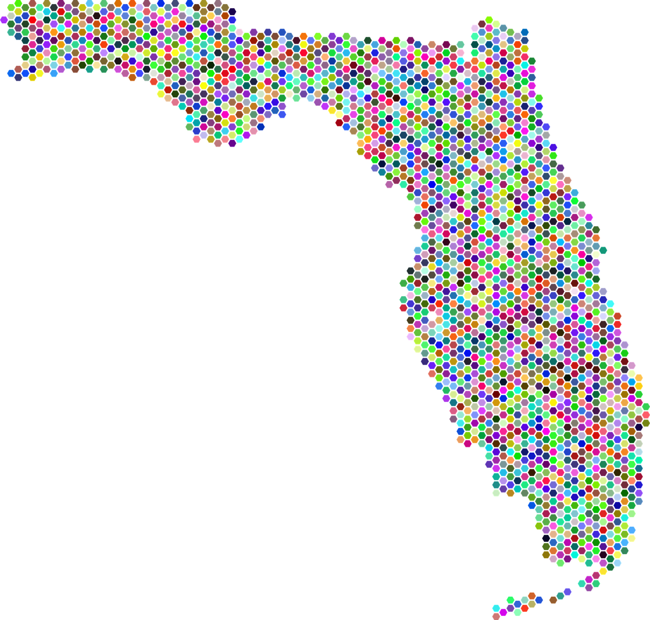 Florida, Valstybė, Usa, Jungtinės Valstijos, Amerikietis, Šešiakampis, Mozaika, Abstraktus, Geometrinis, Menas