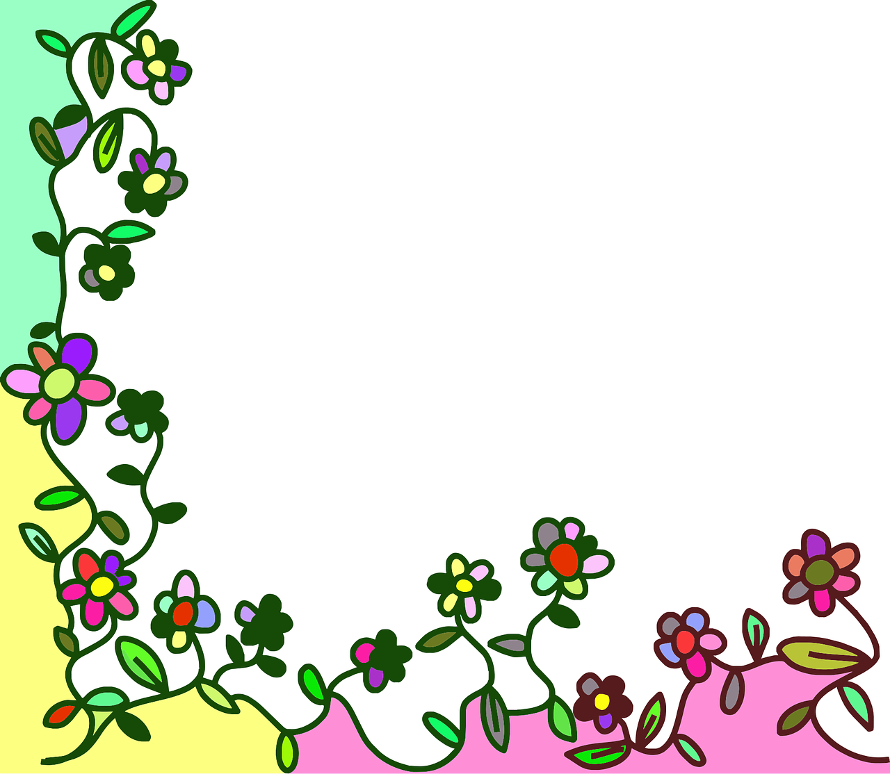 Gėlės, Gėlių, Doodle, Augalai, Gamta, Dizainas, Animacinis Filmas, Daisy, Rozės, Botanikos