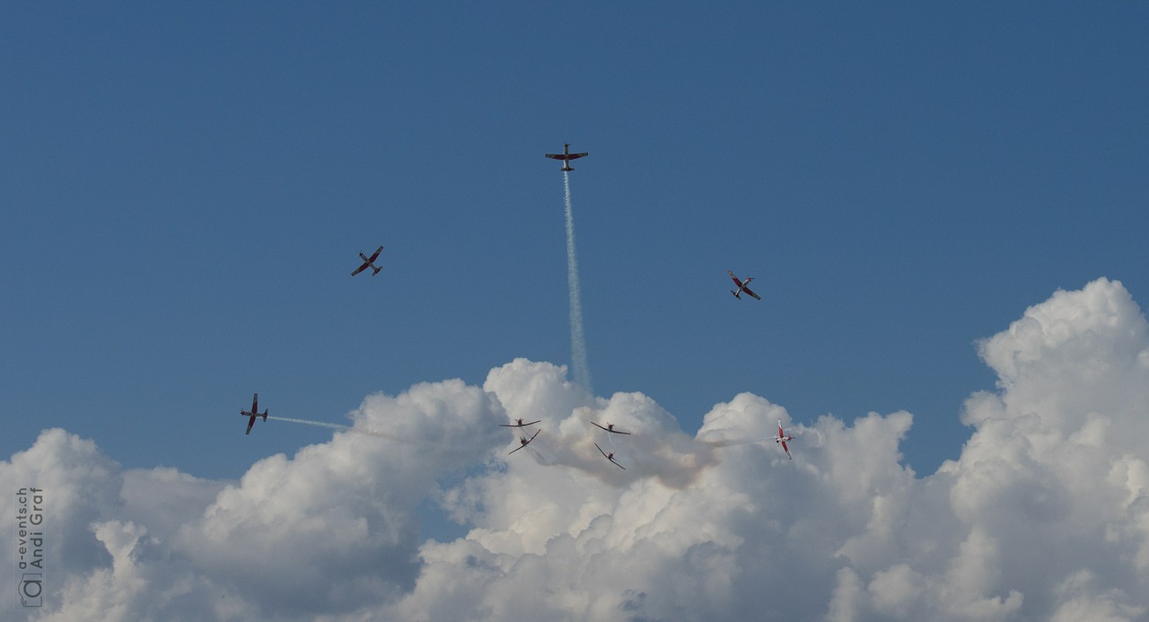 Flugshow, Pilatus, Pc-7 Komanda, Nemokamos Nuotraukos,  Nemokama Licenzija