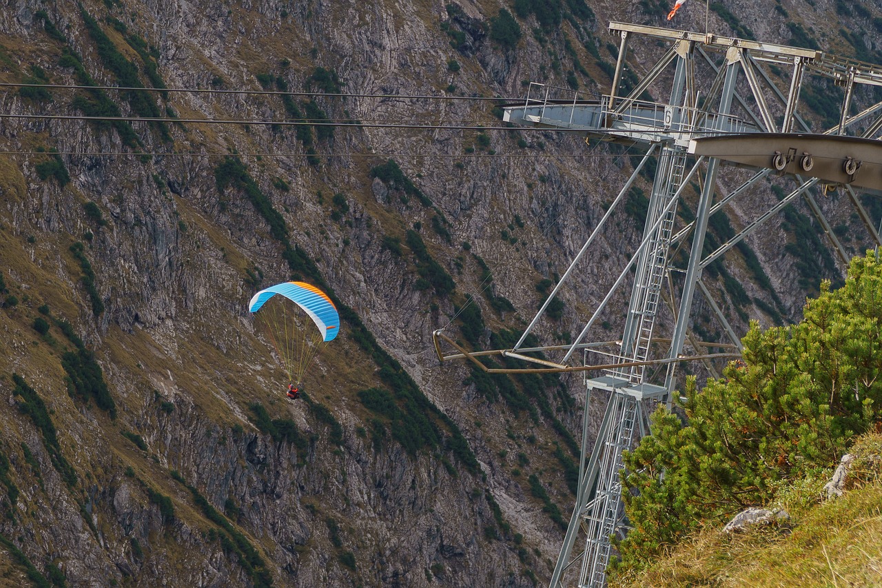 Rūkas, Oberstdorf, Paragliding, Kalnai, Alpių, Allgäu, Gamta, Kraštovaizdis, Ruduo, Žmogus