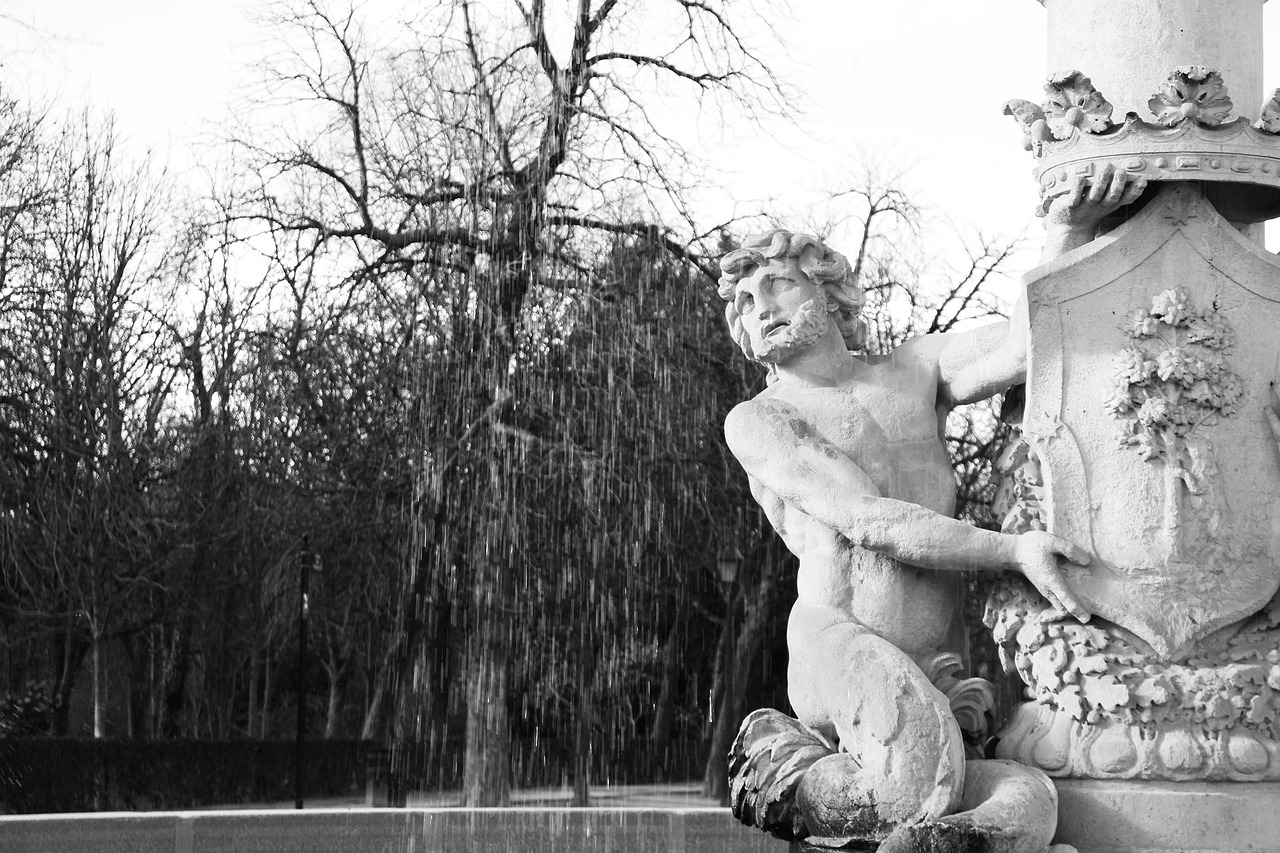 Fontana, Statula, Triton, Ispanija, Madride, El Pensijų Parkas, Marmuras, Statulos, Paminklas, Skulptūra