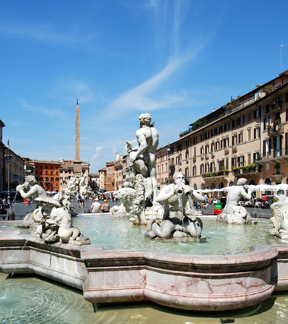 Fontana Del Moro, Triton, Roma, Piazza Navona, Statula, Marmuras, Skulptūra, Nemokamos Nuotraukos,  Nemokama Licenzija