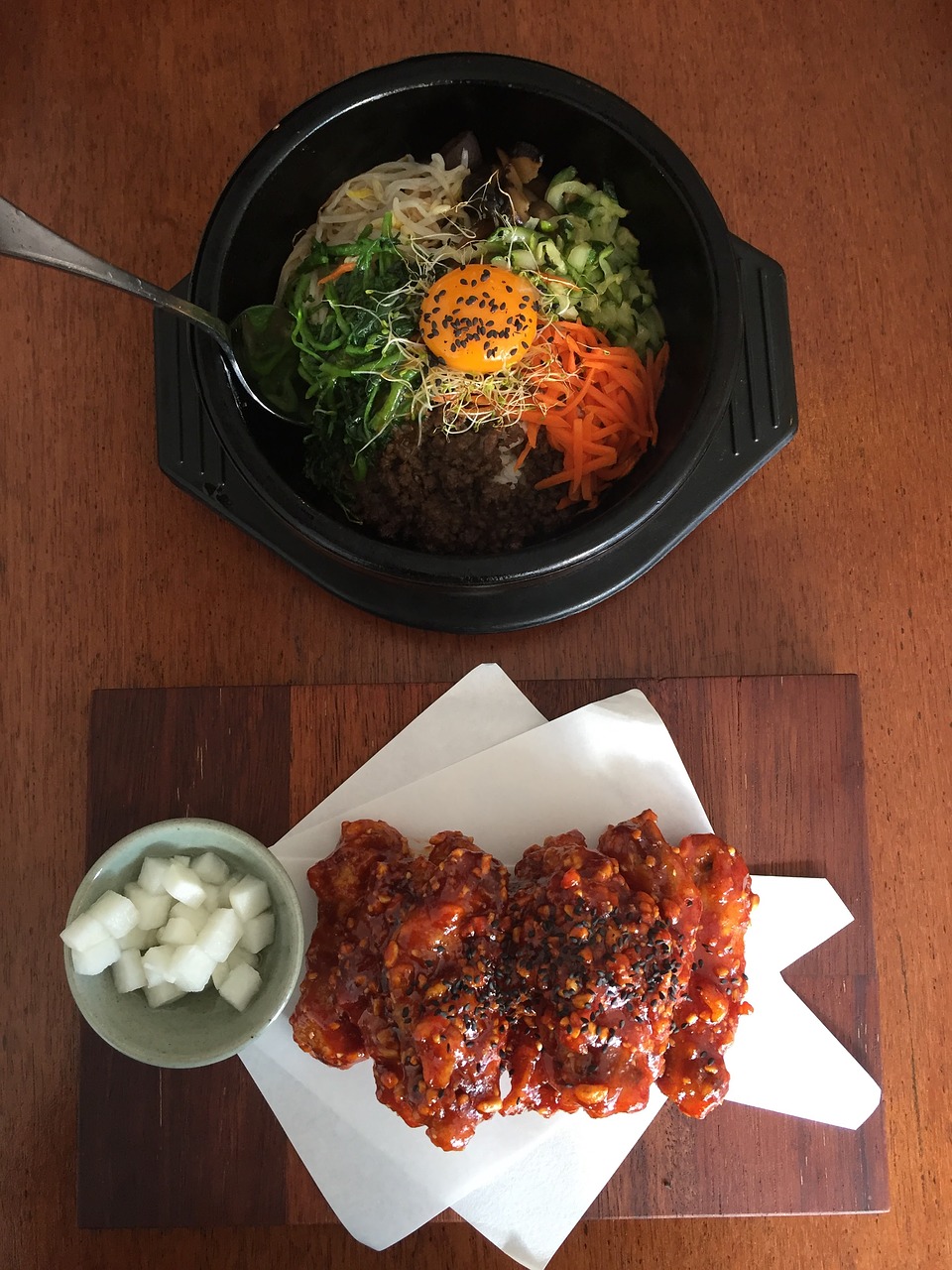 Maistas,  Maistas,  Vakarienė,  Pietūs,  Korėjiečių Maistas,  Bibimbap,  Koreaninė Kepta Vištiena,  Korėjiečių Virtuvė,  Be Honoraro Mokesčio, Nemokamos Nuotraukos