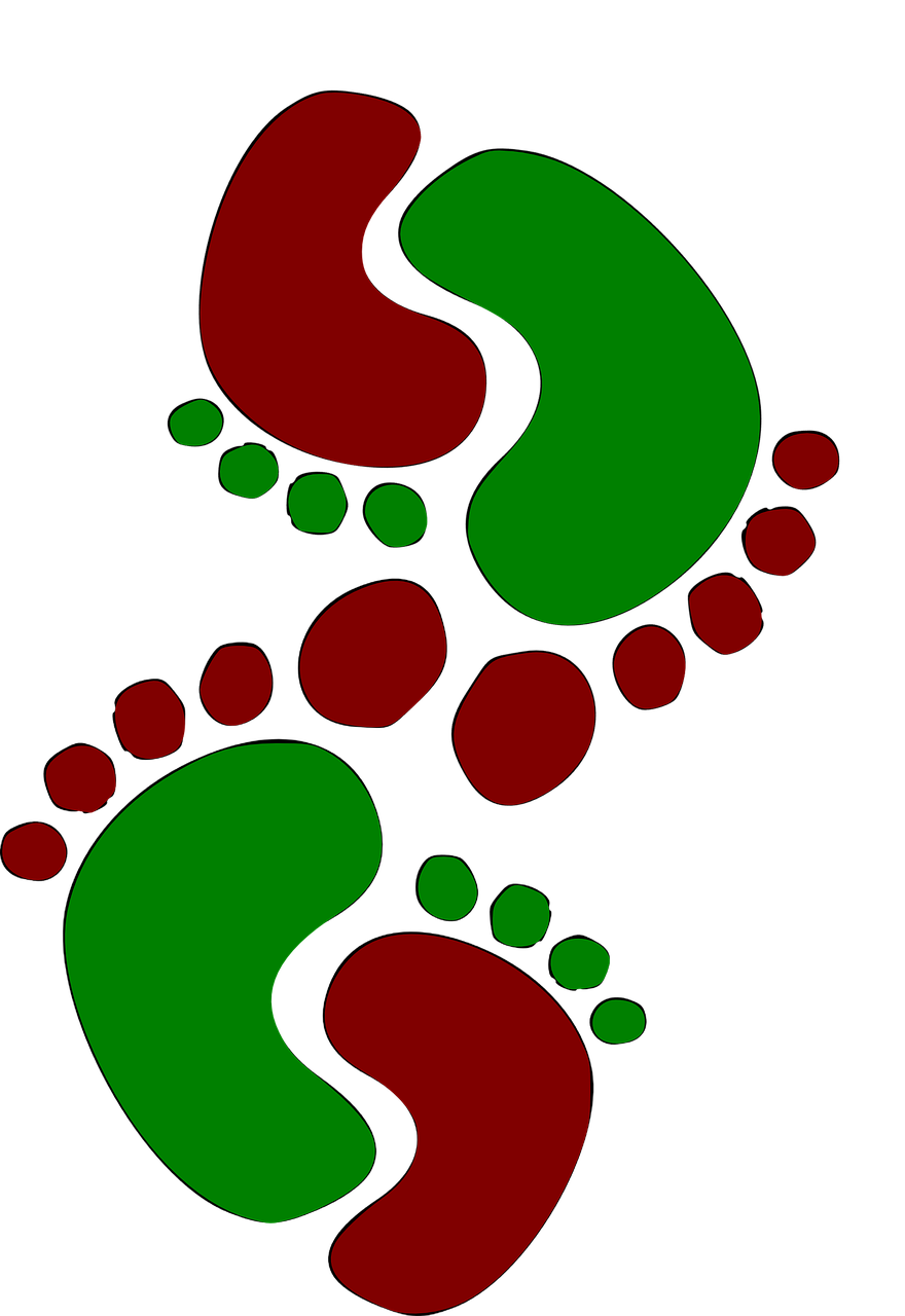 Pėdos,  Dekoruoti,  Dizainas,  Apdaila,  Raudona,  Žalias, Nemokamos Nuotraukos,  Nemokama Licenzija