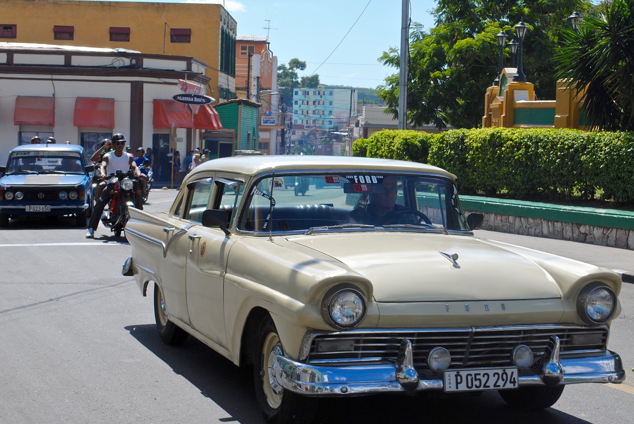 Ford, Senovinis, Vintage, Automobilis, Automobilis, Istorinis, Senamadiškas, Taksi, Kuba, Paradas